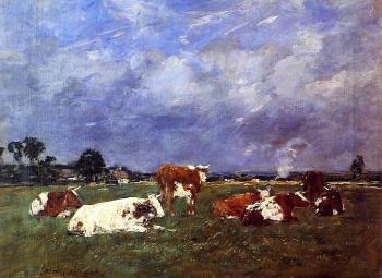 Eugene Boudin : Cows in Pasture II